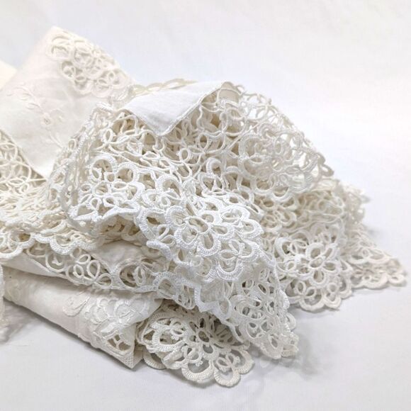 King Size Linen Crochet Coverlet - Picture 2 of 10